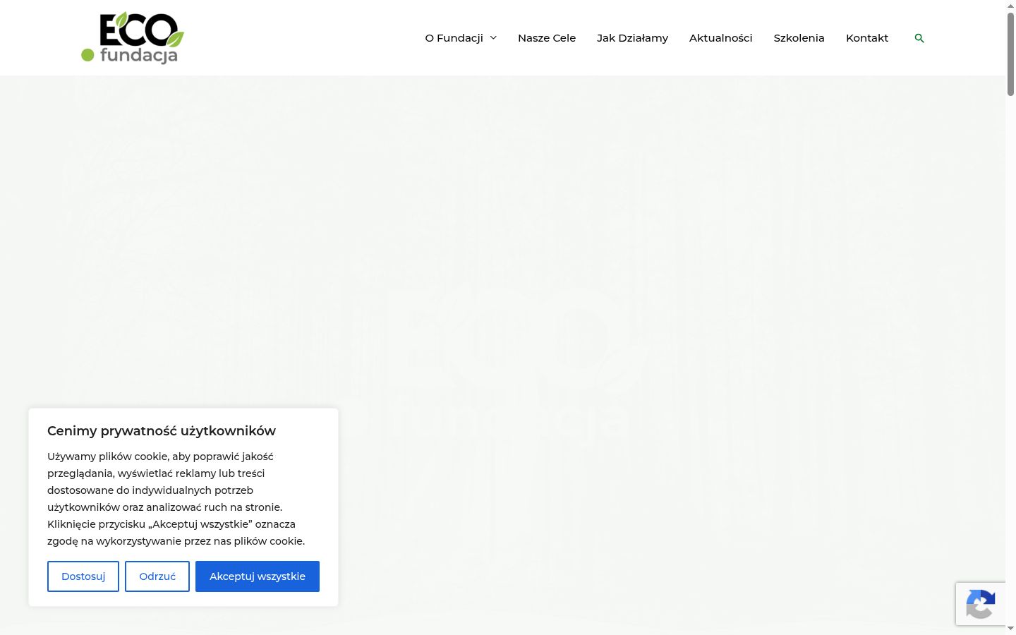 Captura de ecrã do banner de consentimento apresentado antes de qualquer interação
