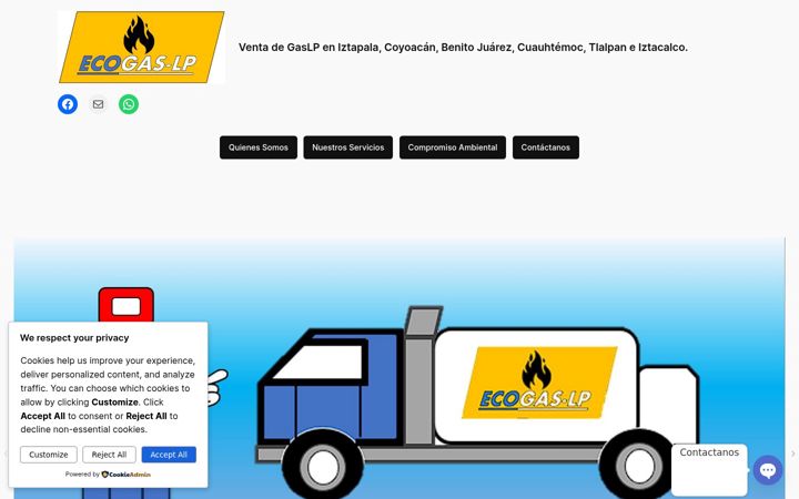 Screenshot of ecogas-lp.com