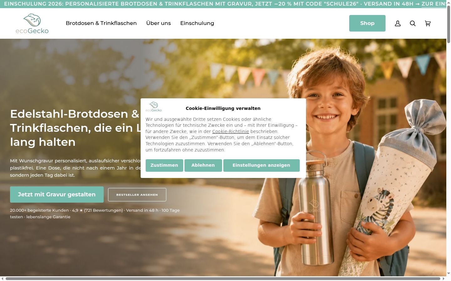 Sutikimo reklamjuostės, rodytos prieš bet kokią sąveiką, ekrano kopija