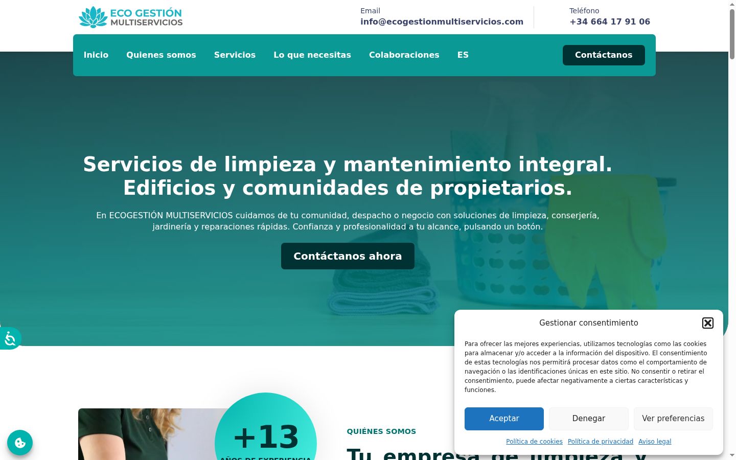 Screenshot del banner di consenso mostrato prima di qualsiasi interazione