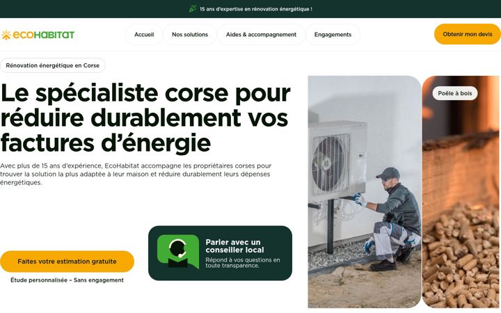 Screenshot of ecohabitat.corsica