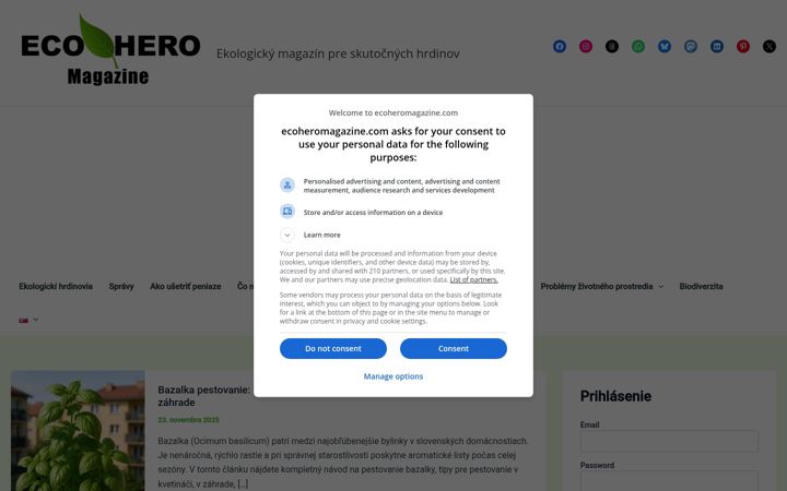 Screenshot of ecoheromagazine.com
