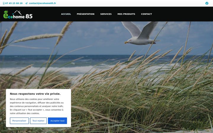 Screenshot of ecohome85.fr