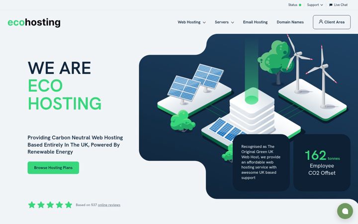 Capture d'écran de ecohosting.co.uk