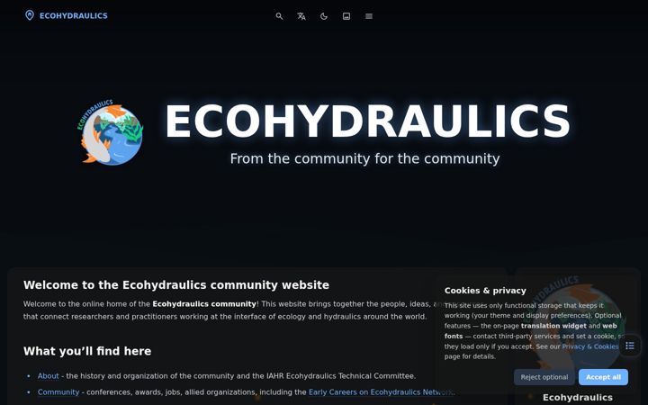 Screenshot of ecohydraulics.org
