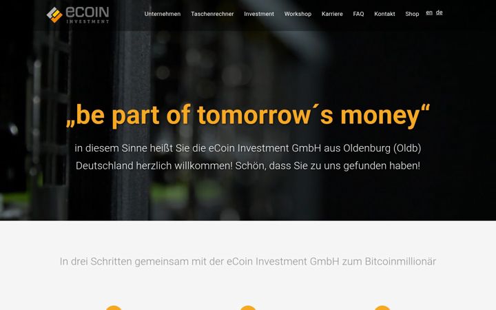 Screenshot of ecoin-investment.com