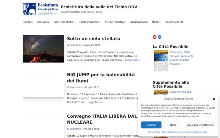 Snímek obrazovky ecoistitutoticino.org