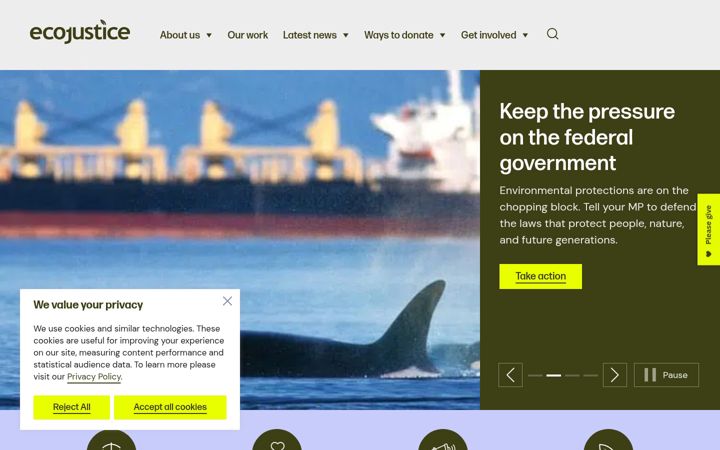 Screenshot of ecojustice.ca