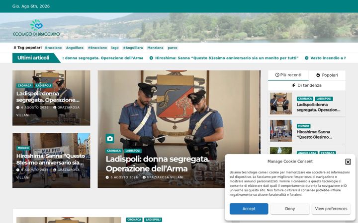 Screenshot of ecolagodibracciano.it