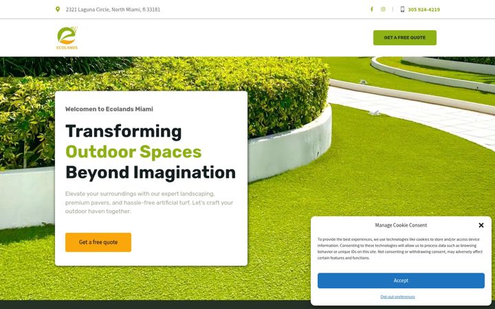 Screenshot of ecolandsmiami.com