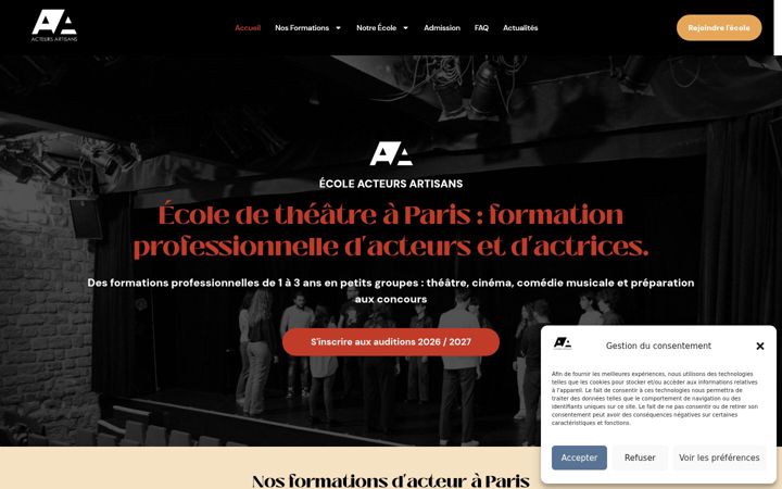 Screenshot of ecole-acteurs-artisans.fr