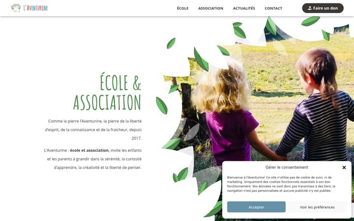 Snímek obrazovky ecole-aventurine.org