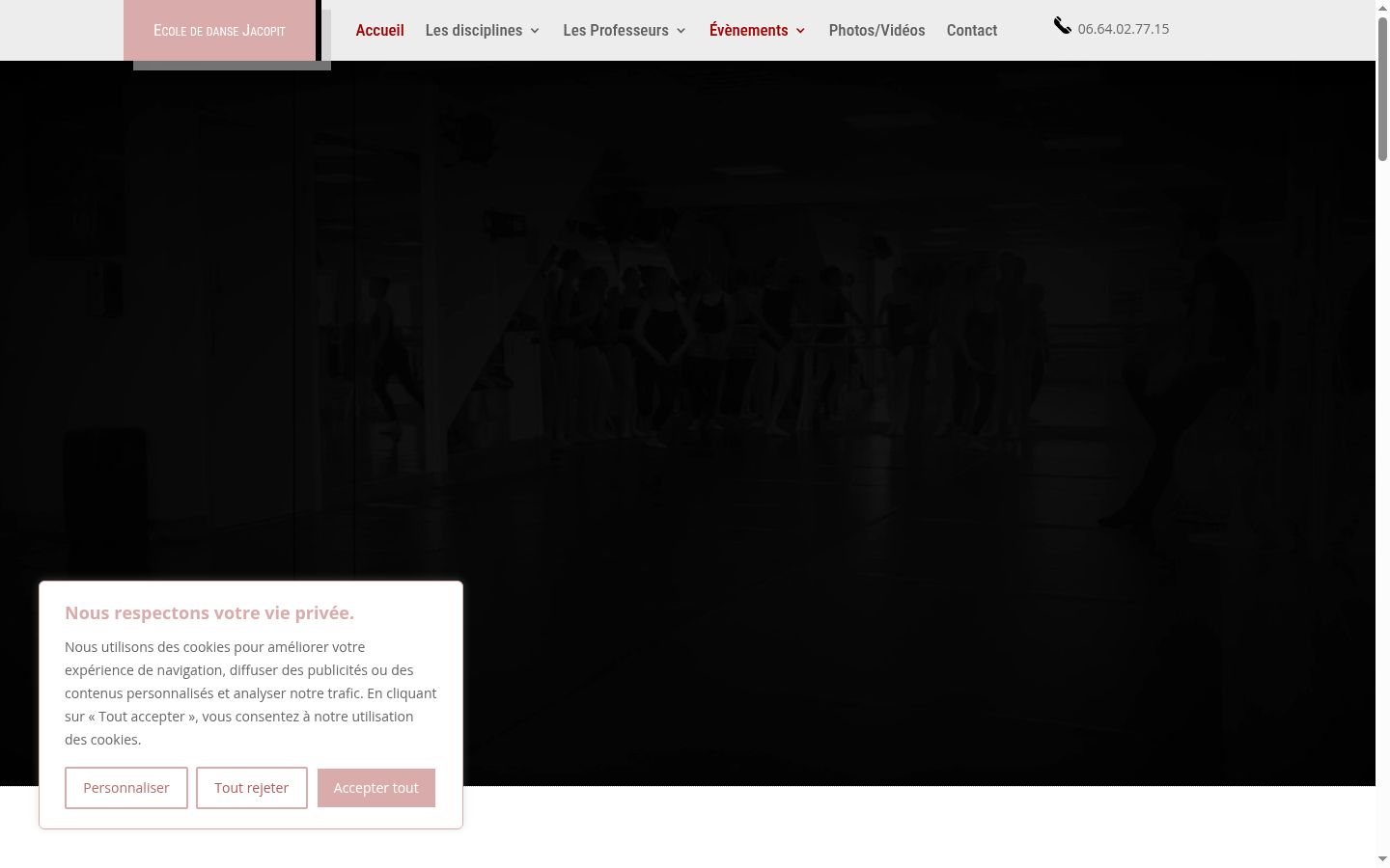 Screenshot del banner di consenso mostrato prima di qualsiasi interazione