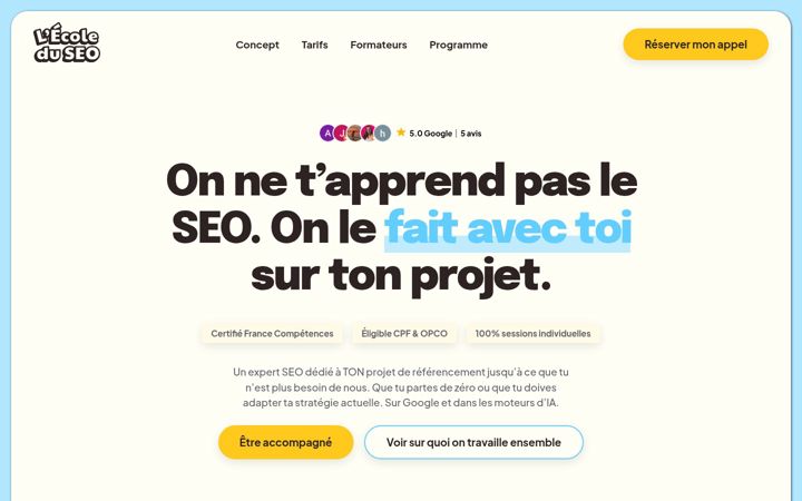 Screenshot of ecole-du-seo.fr