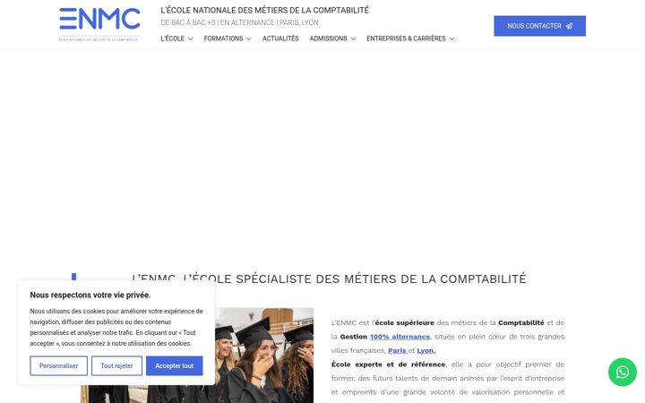 Screenshot stránky ecole-enmc.fr