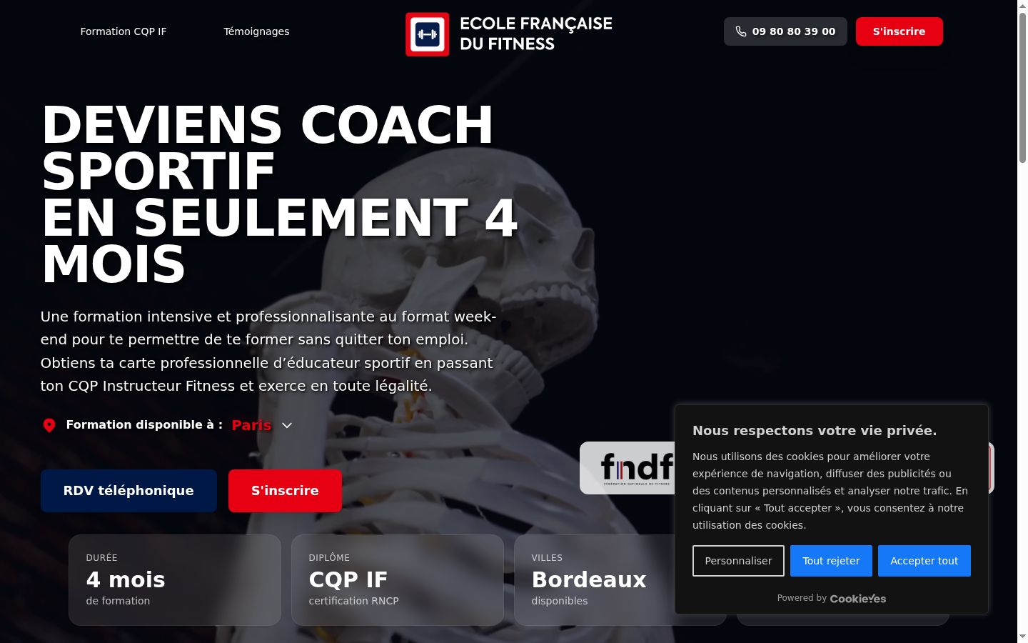 Screenshot of the consent banner shown before any interaction