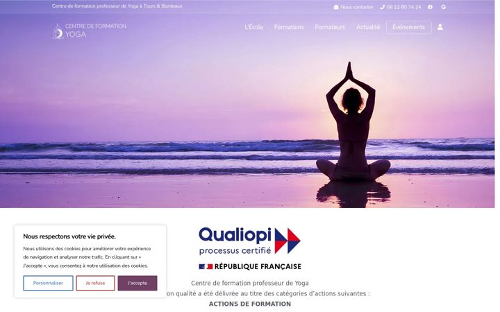 Screenshot stránky ecole-formation-professeur-yoga.fr