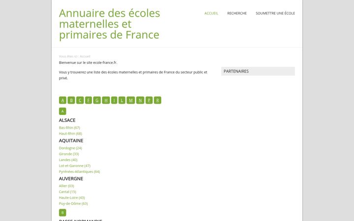 Screenshot stránky ecole-france.fr