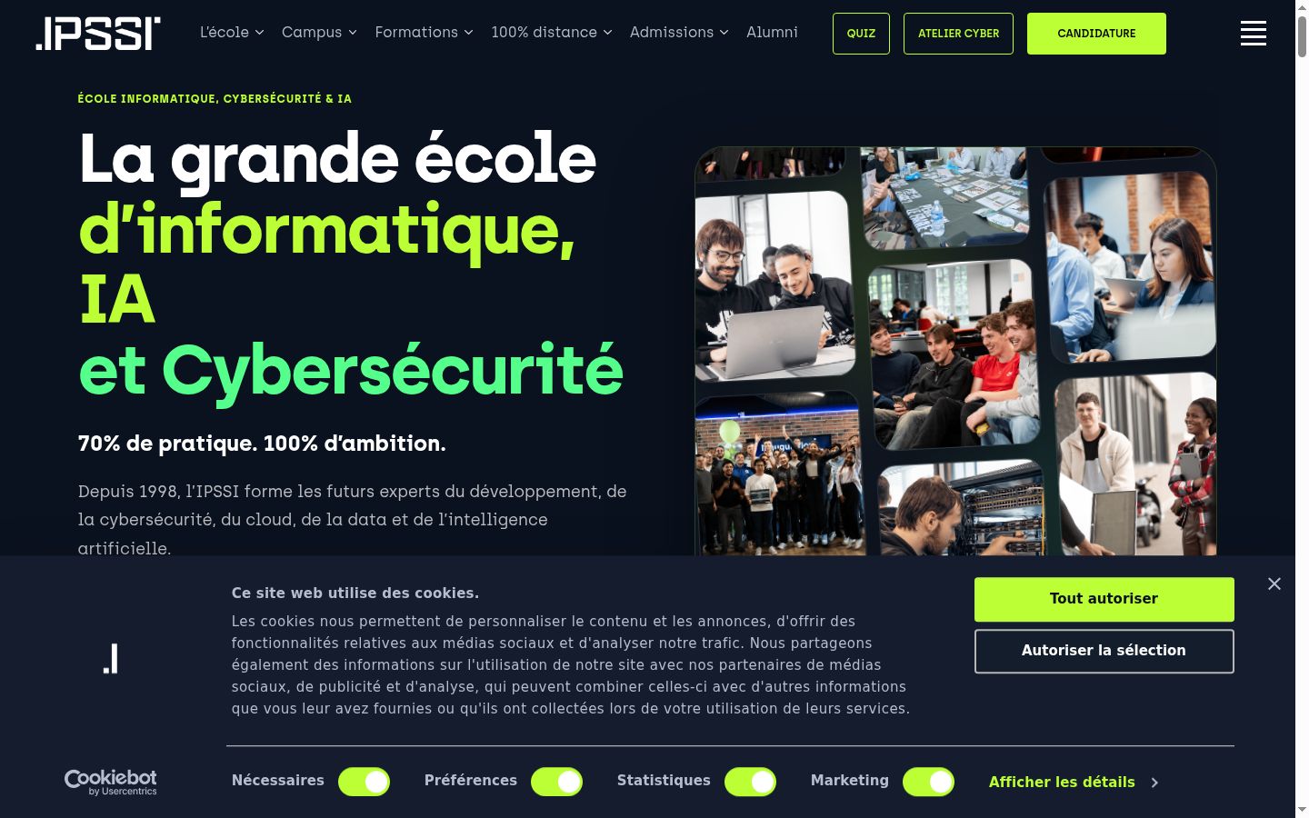 Screenshot del banner di consenso mostrato prima di qualsiasi interazione
