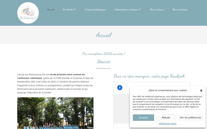 Screenshot of ecole-les-pastoureaux.fr