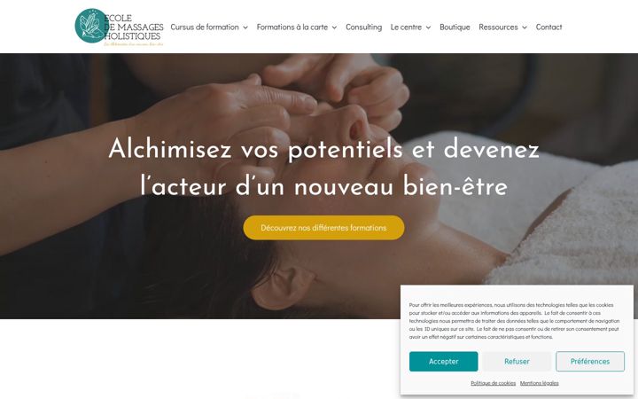 Screenshot of ecole-massages-holistiques.com