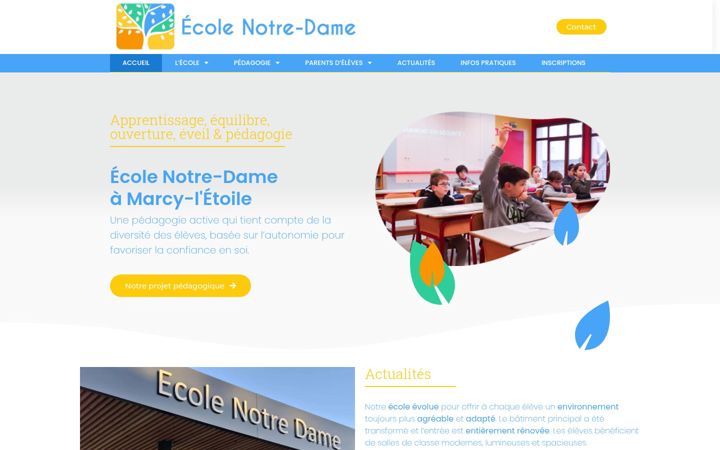 Screenshot van ecole-notredame-marcy.fr