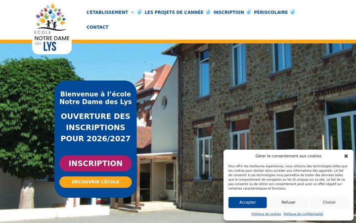 Screenshot van ecole-notredamedeslys.fr