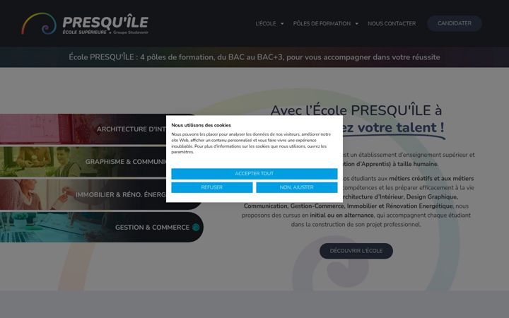 Screenshot van ecole-presquile.fr
