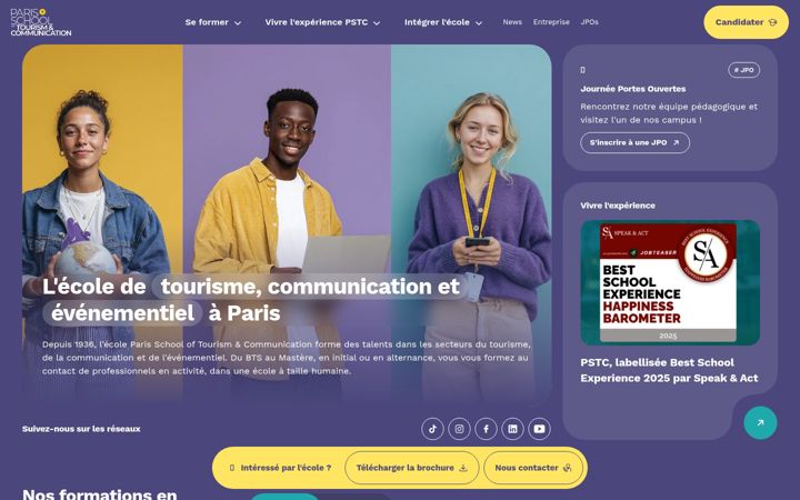 Screenshot van ecole-pstc.fr