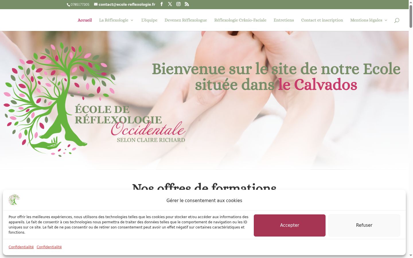 Screenshot del banner di consenso mostrato prima di qualsiasi interazione