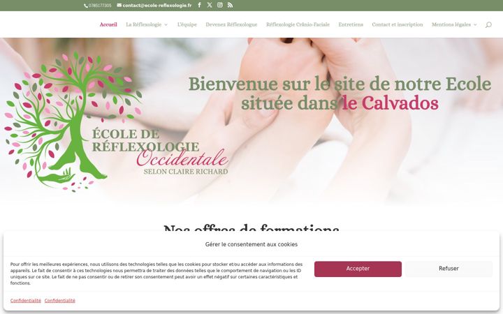 Screenshot van ecole-reflexologie.fr