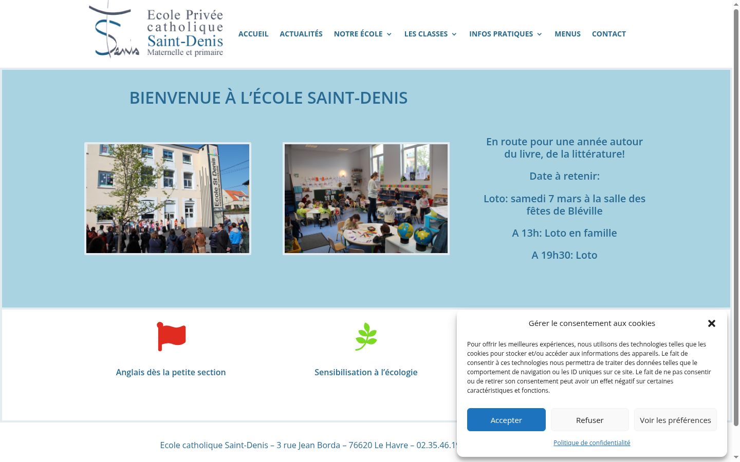Screenshot van de toestemmingsbanner zoals getoond vóór enige interactie