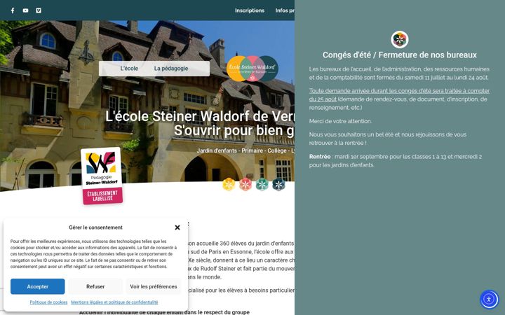 Captura de ecrã de ecole-steiner-verrieres.org