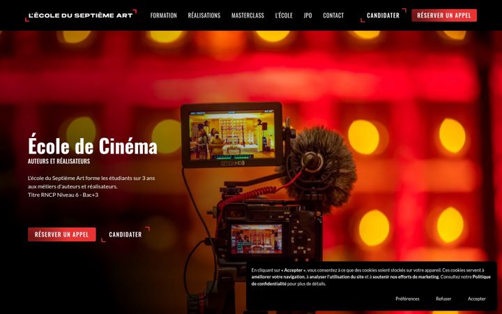 Screenshot of ecolecinemabordeaux.com