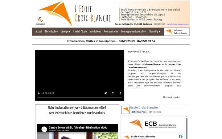Screenshot of ecolecroixblanche.be