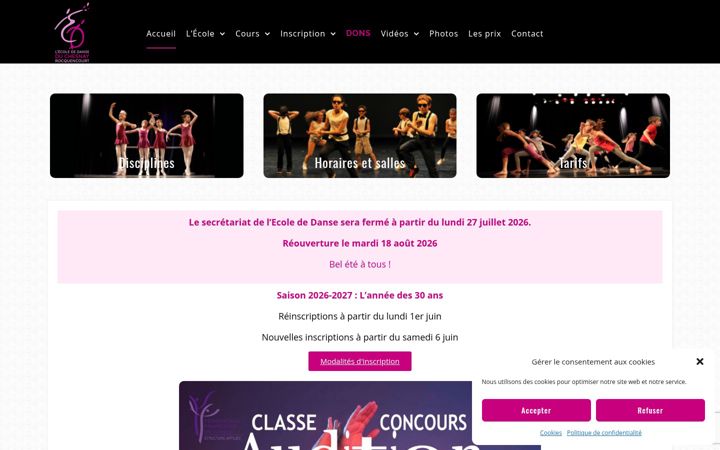 Screenshot of ecoledanselechesnay.org