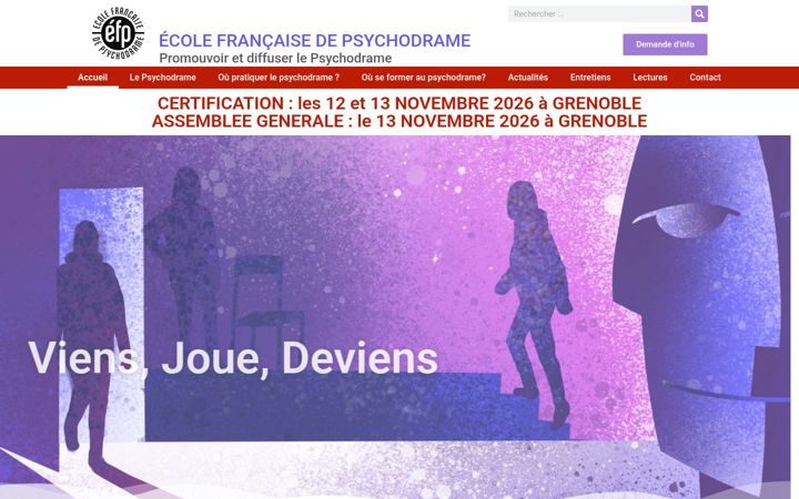 Screenshot van ecoledepsychodrame.fr