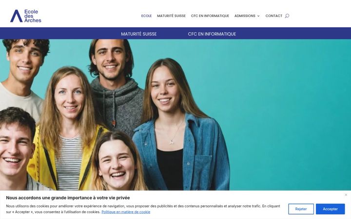 Ekrano kopija ecoledesarches.ch