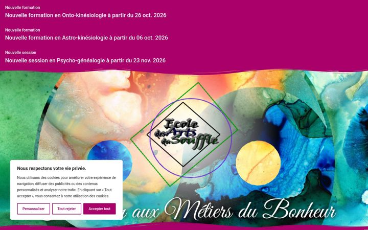 Screenshot of ecoledesartsdusouffle.com