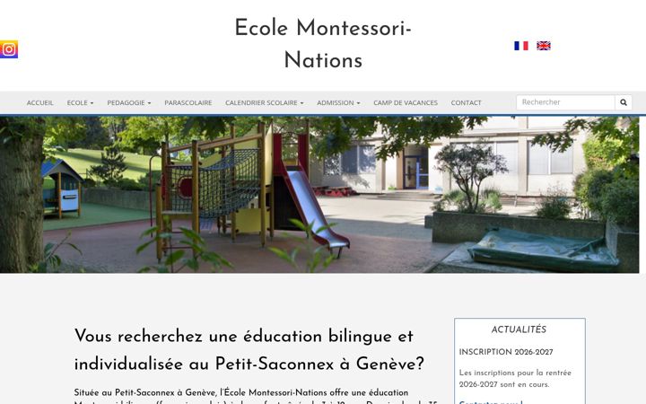Ekrano kopija ecoledesnations.ch