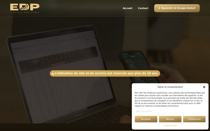Screenshot of ecoledesparis.com