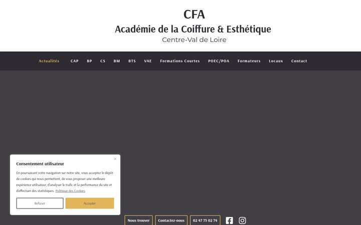 Screenshot van ecoleformationscoiffure.fr