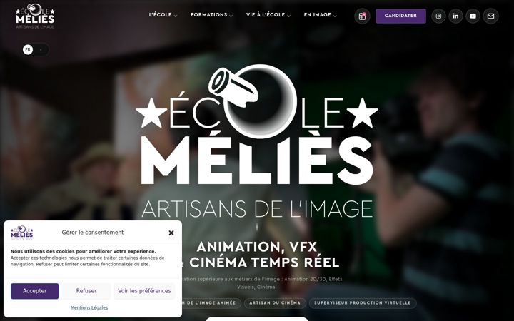 Skjermbilde av ecolegeorgesmelies.fr