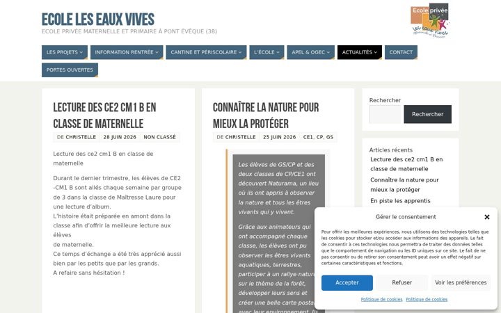 Екранна снимка на ecoleleseauxvives.fr