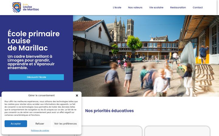 Screenshot of ecolelouisedemarillac.fr