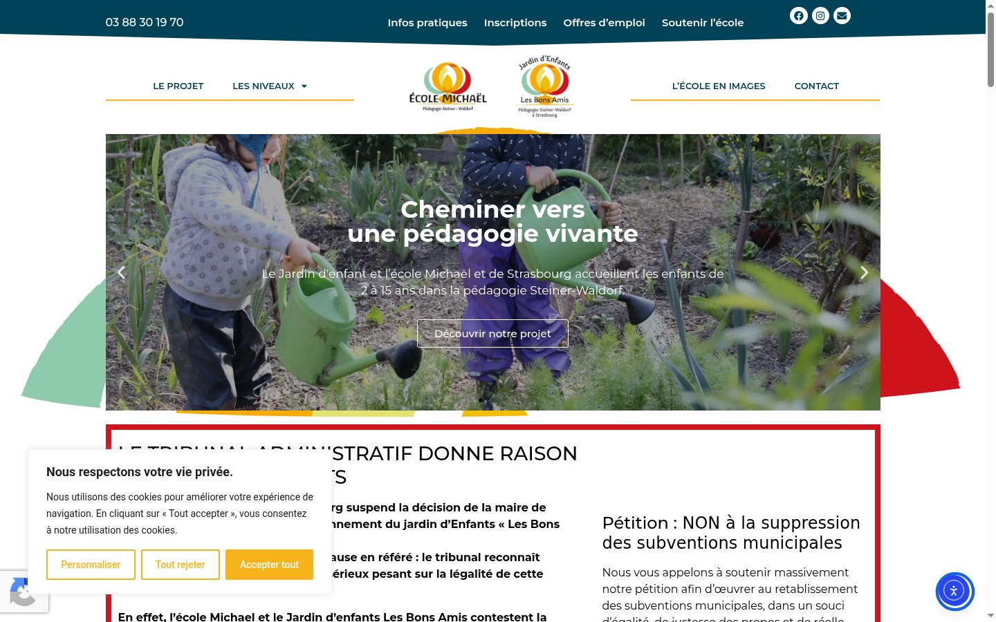 Screenshot of the consent banner shown before any interaction
