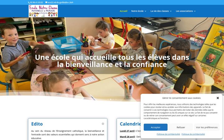 Екранна снимка на ecolenotredamestcastleguildo.fr