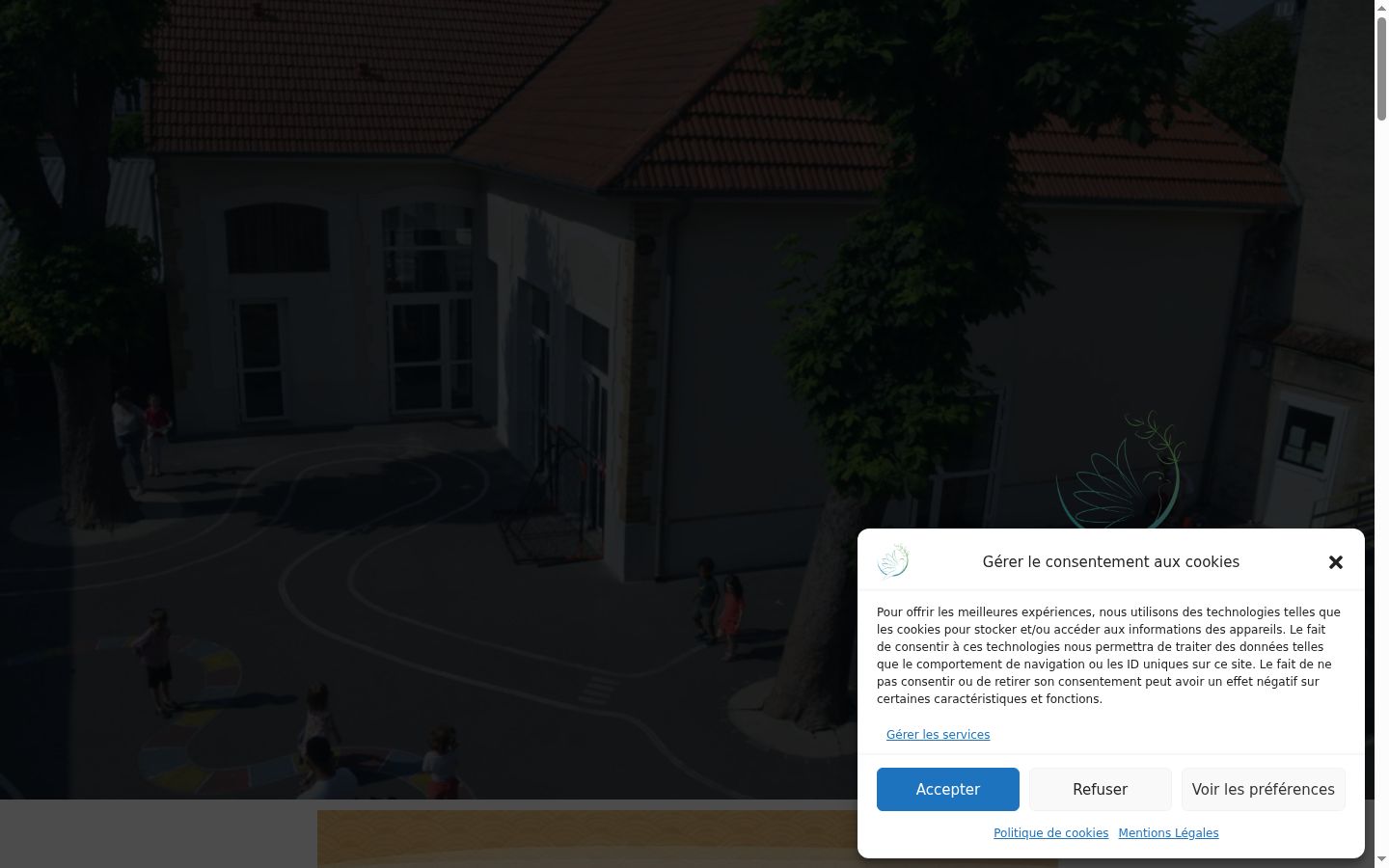 Ekrānuzņēmums ar piekrišanas baneri, kas tika rādīts pirms jebkādas mijiedarbības