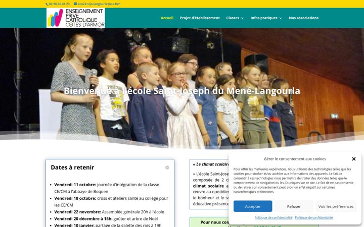 Screenshot του ecolesaintjosephlangourla.fr