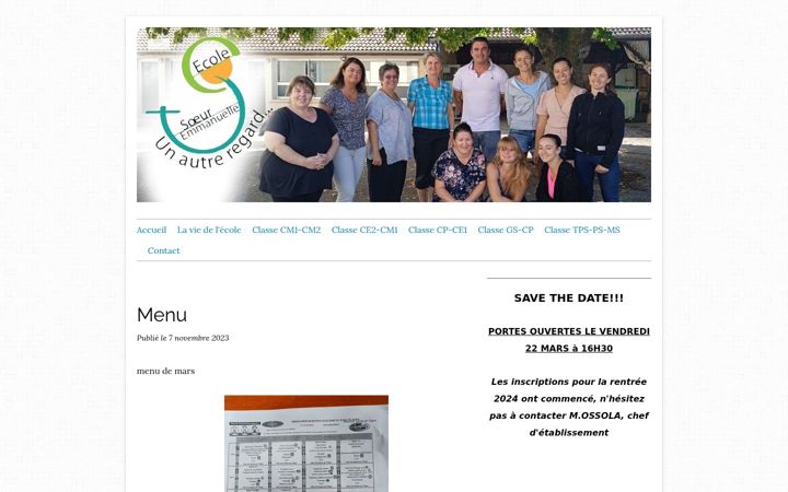 Screenshot of ecolesoeuremmanuelle.com